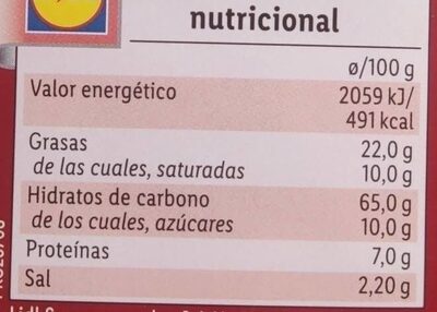 Galletas saladas - Información nutricional