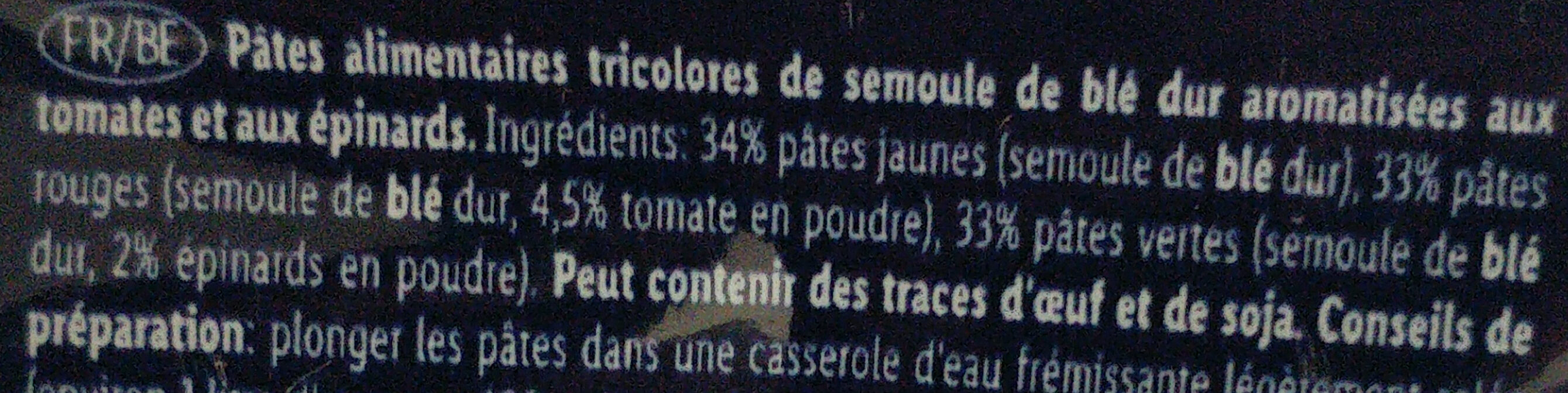 Trottole Tricolore - Ingrédients