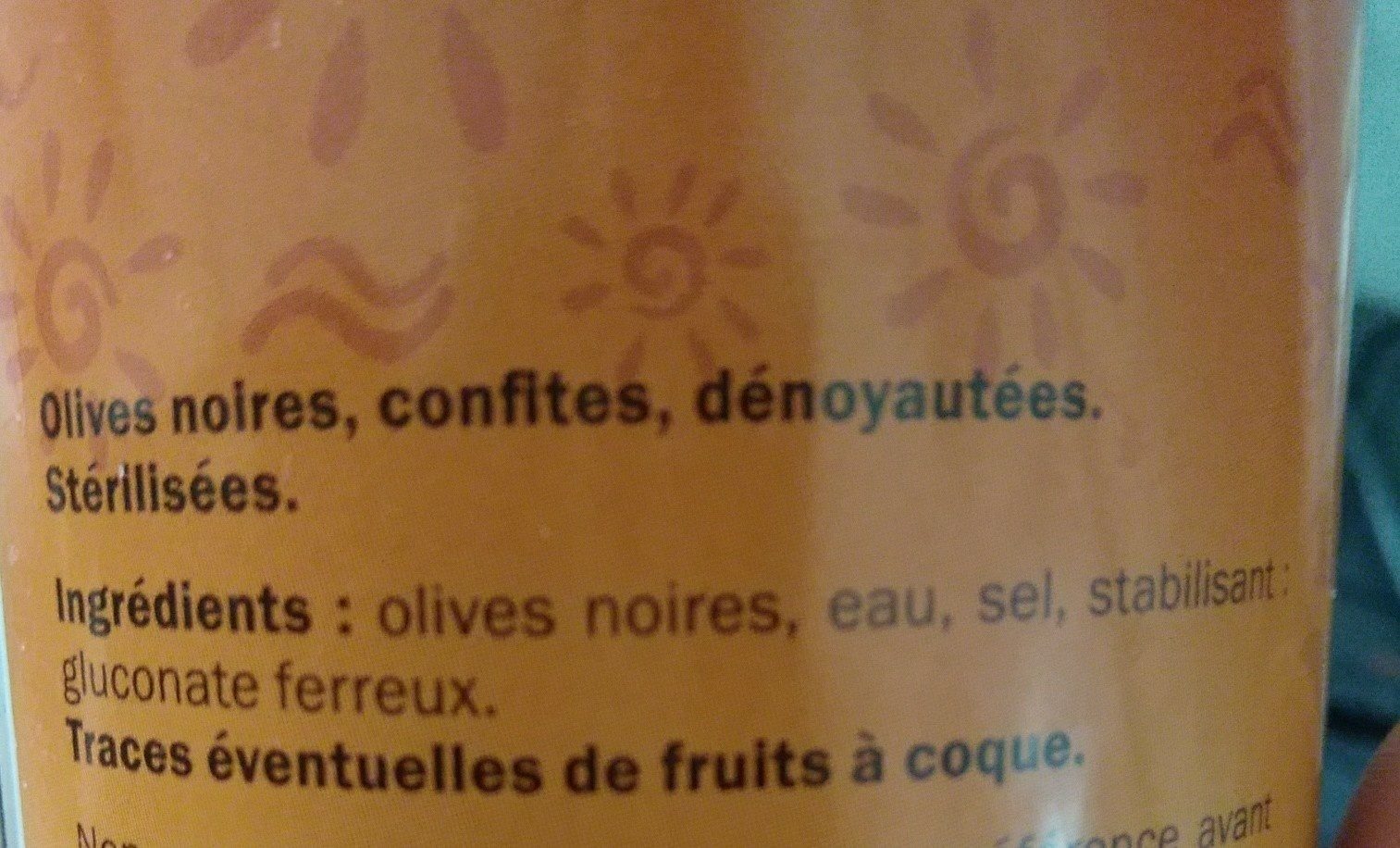 Olives noir confites - Ingrédients