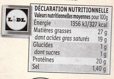 Fromage pour tartiflette - Voedingswaarden - fr