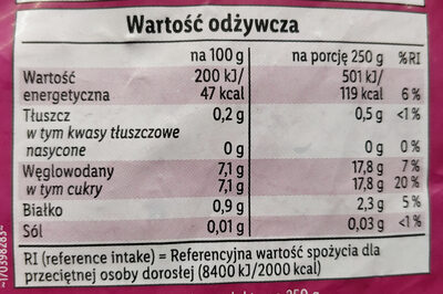 Owoce jagodowe z wiśniami - Nutrition facts - pl