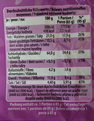 Asia Instant-Nudeln Entenfleischgeschmack - Nutrition facts - de