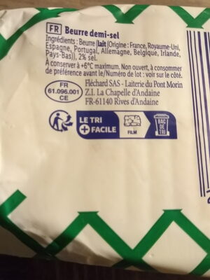 Beurre Moulé demi-sel 500g - Instrucciones de reciclaje y/o información de embalaje - fr