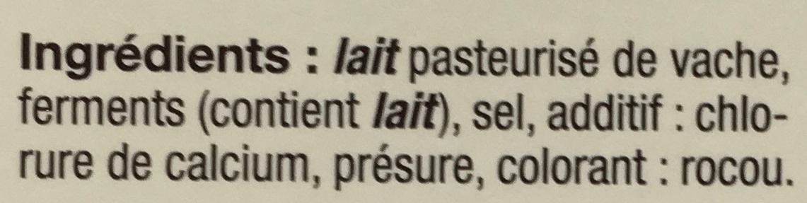 Livarot - Ingrediënten - fr