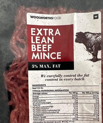 Extra lean beef mince