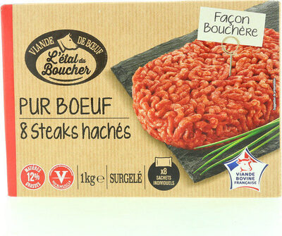 Steaks hachés façon bouchère 12% MG VBF
8 x 125g - Produit