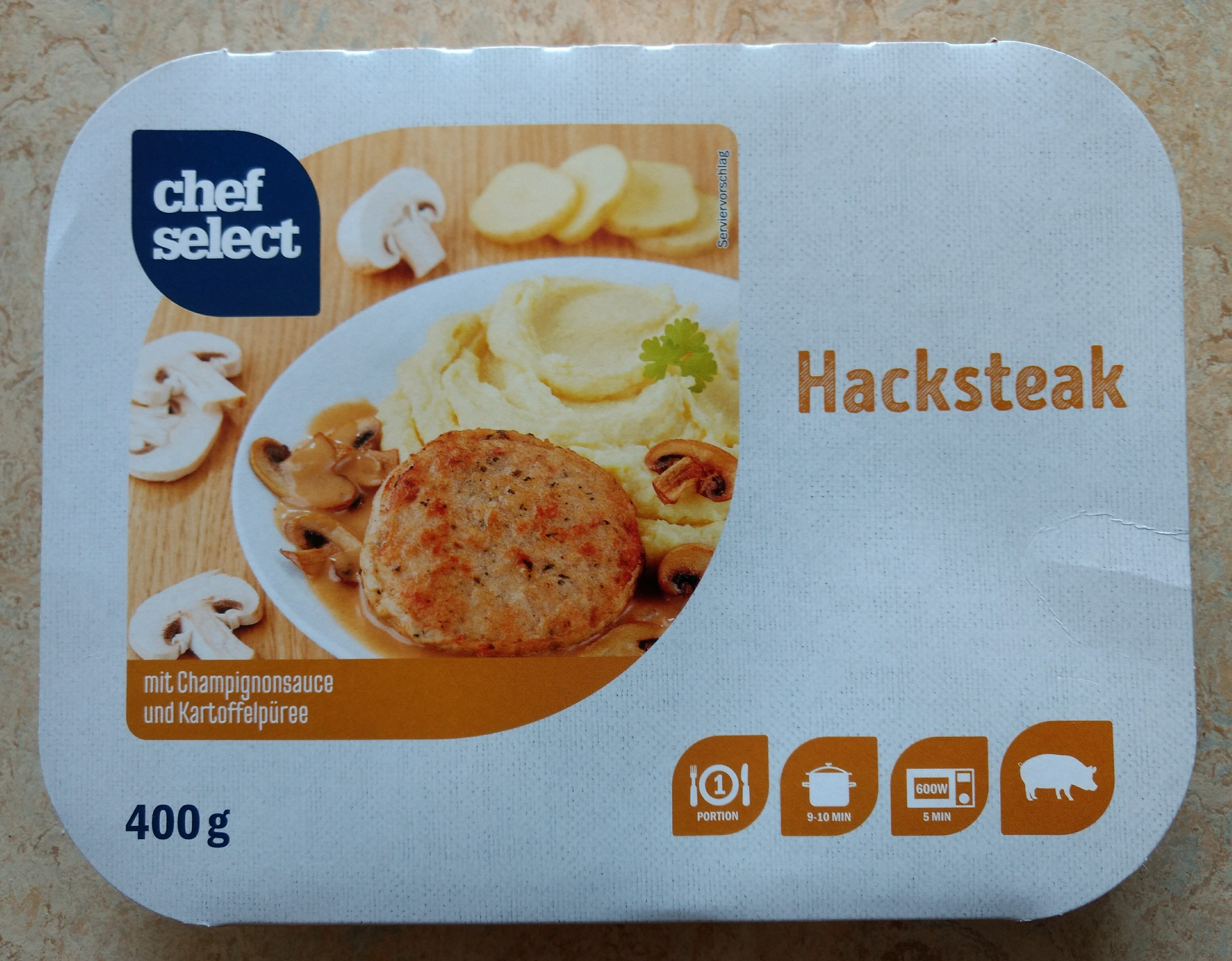 Hacksteak mit Champignonsauce und Kartoffelpüree - Produkt