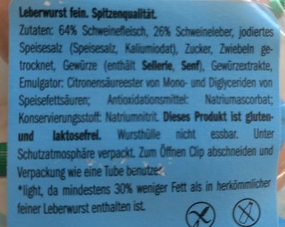 Streichzwerge Leberwurst Light, Fein - Ingrédients