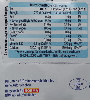 Milchmischerzeugnis mit 1% Fett im Milchanteil mit Erdbeermark und Bananensaft aus Bananensaftkonzentrat mit Vitamin B12 und Calcium. - Nährwertangaben