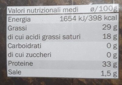 Grana Padano Dop a cubetti - Tableau nutritionnel - it