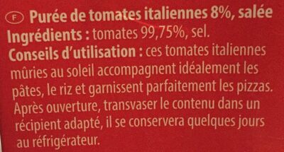 Purée de tomates - Zutaten - fr
