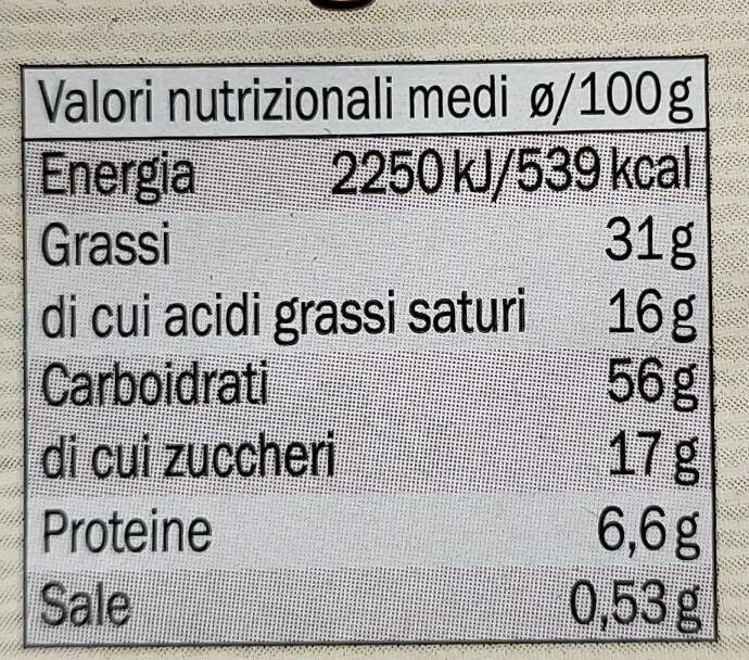 Le Sfoglie - Nutrition facts - fr