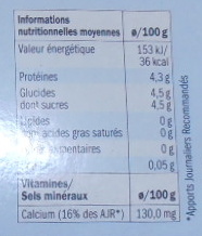 Yaourt nature maigre 0% MG - Nutrition facts - fr