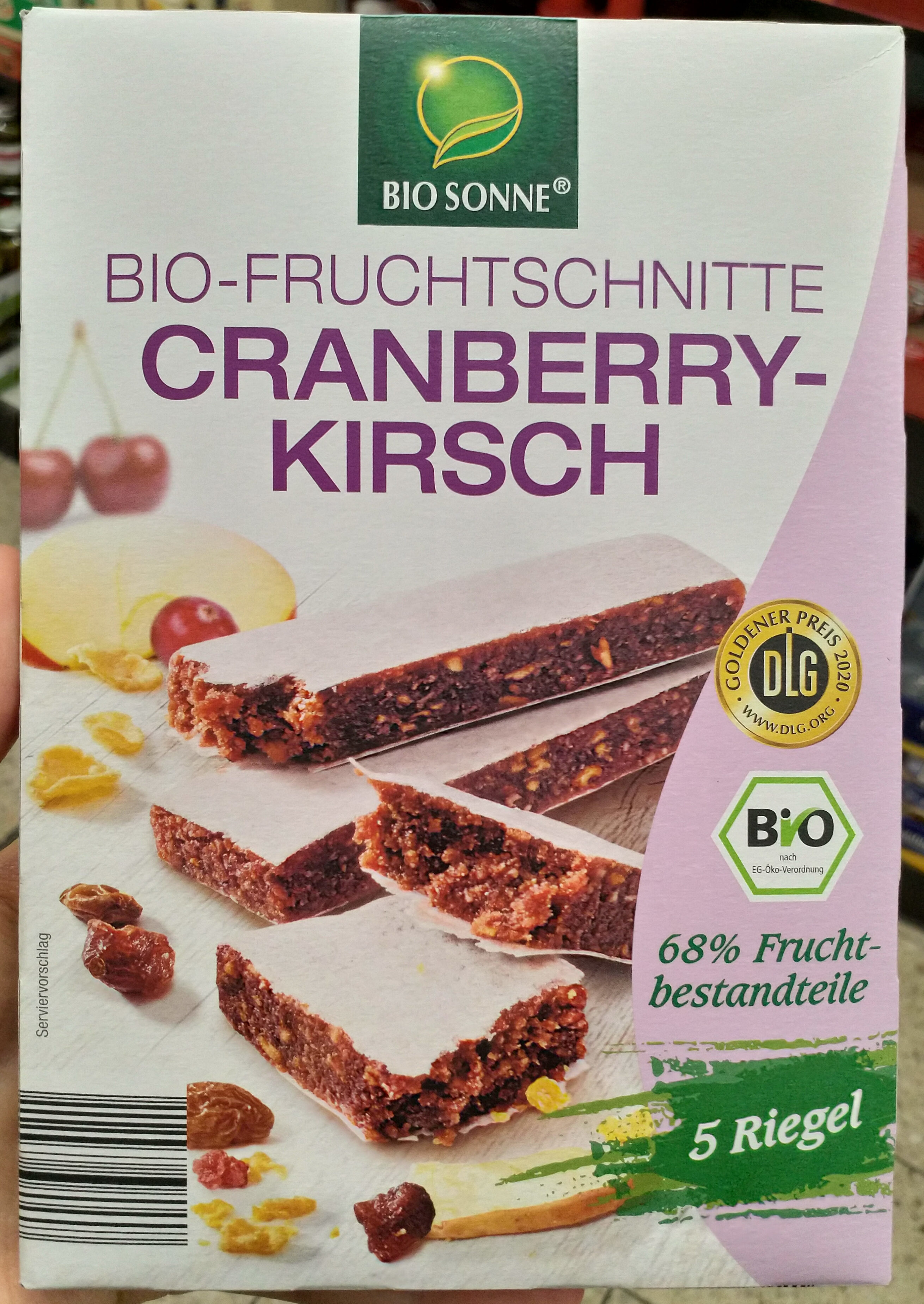Bio Sonne Bio fruchtschnitte Cranberry kirsch - Produit - de