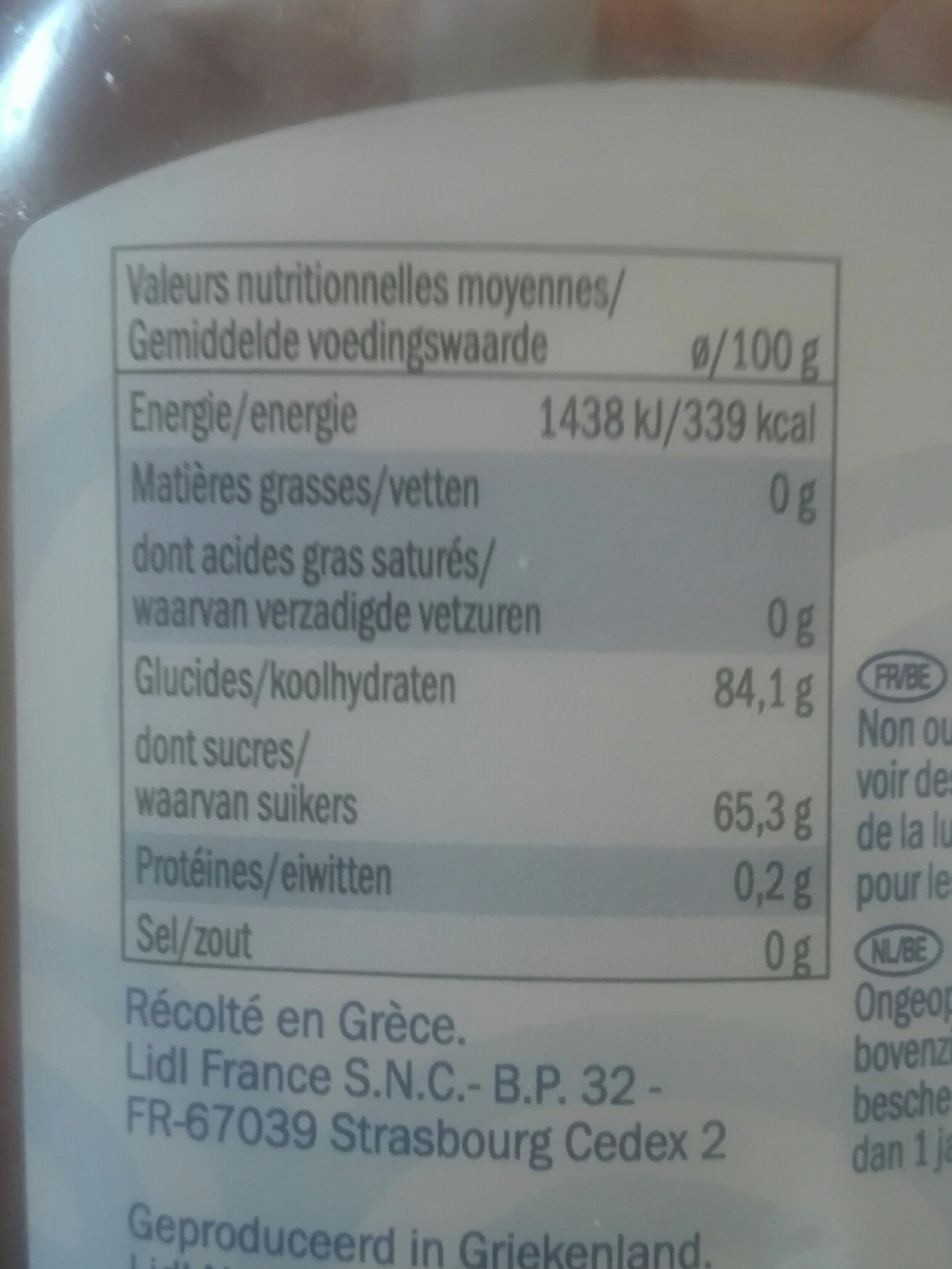 Kretischer Honig - Nutriční hodnoty - fr
