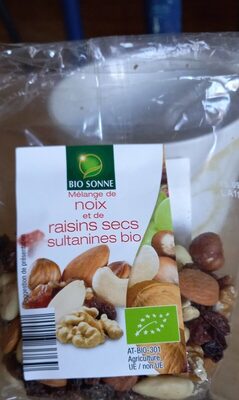Mélange de noix et de fruits secs sultanines bio - Product - fr
