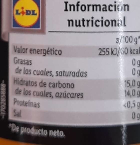 Melocotón entero extra - Nutrition facts - fr