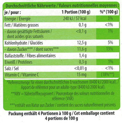 Bio-Früchtemus Apfel - Nutrition facts - de