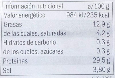 Jamón Serrano Reserva - Informació nutricional - es