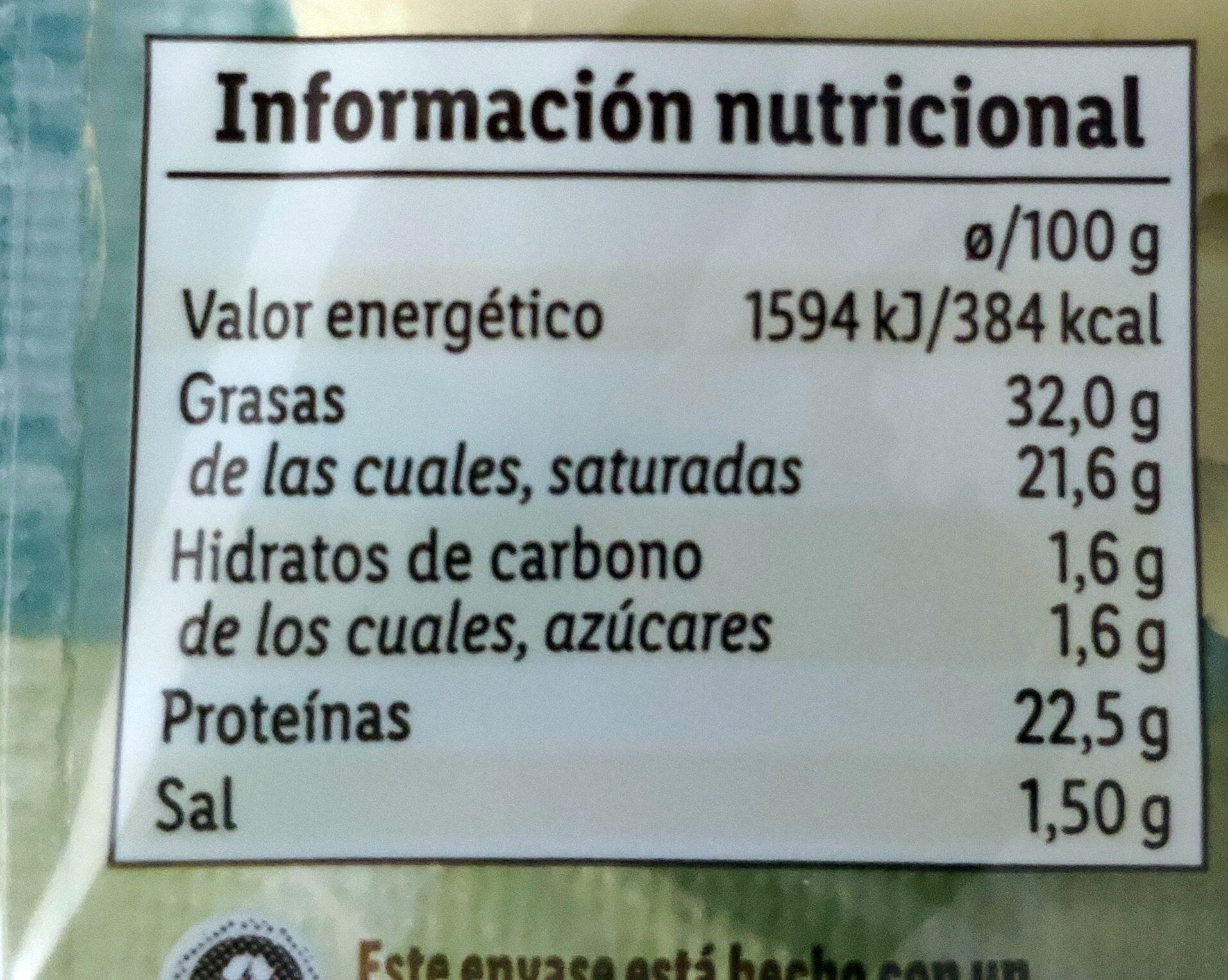 Queso de vaca tierno - Informació nutricional - es