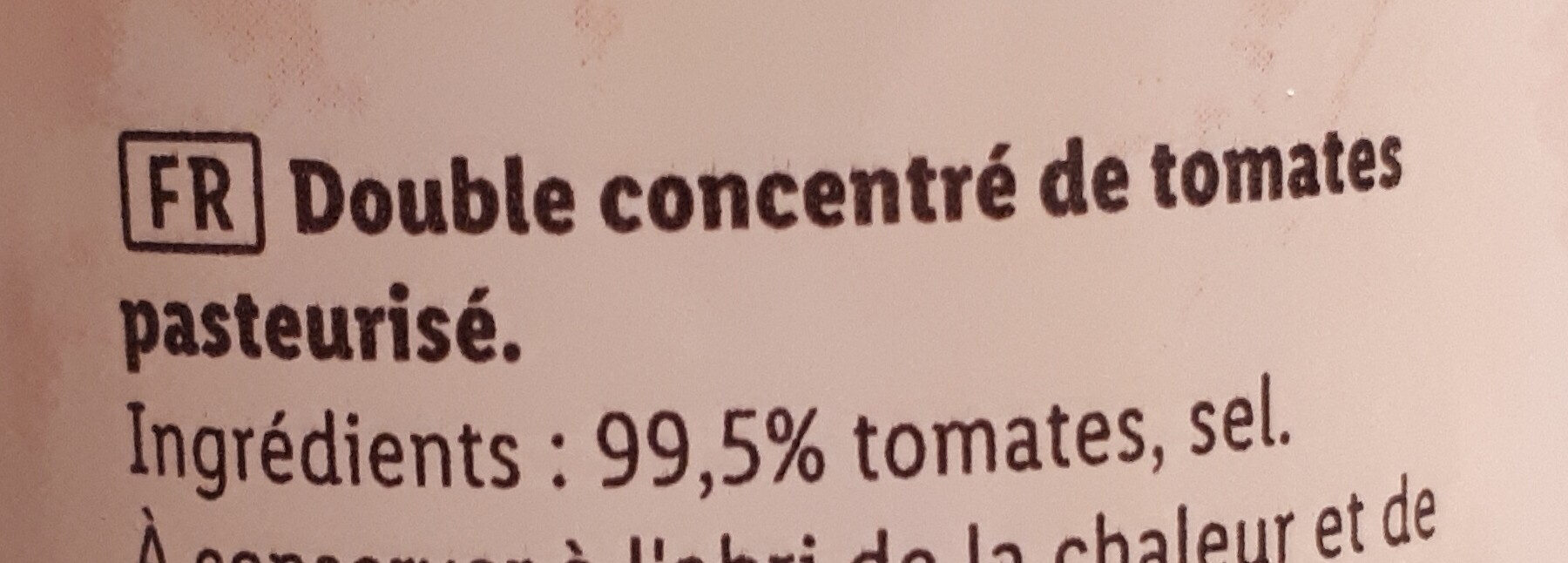 Double concentré de tomates - Ingrediënten - fr