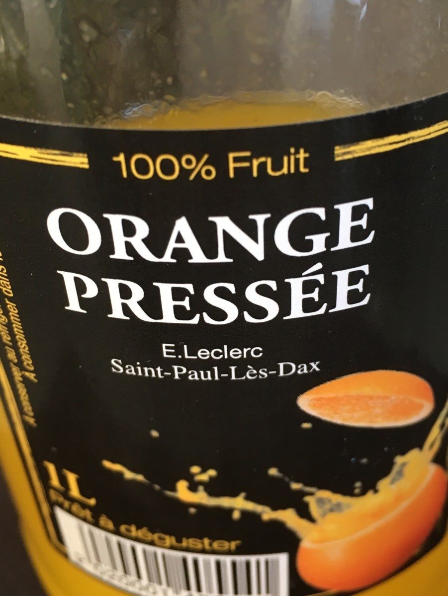 Jus oranges pressees - Ingrédients