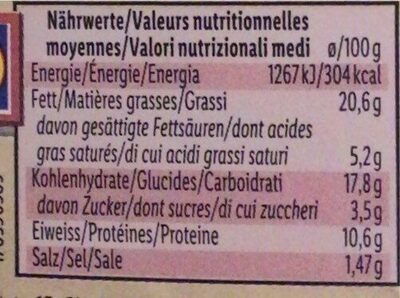 Sandwich salami and Emmental cheese - Nutrition facts - fr
