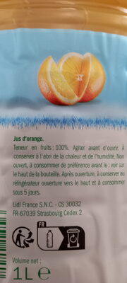 jus d'orange sans pulpe - Ingredients - fr