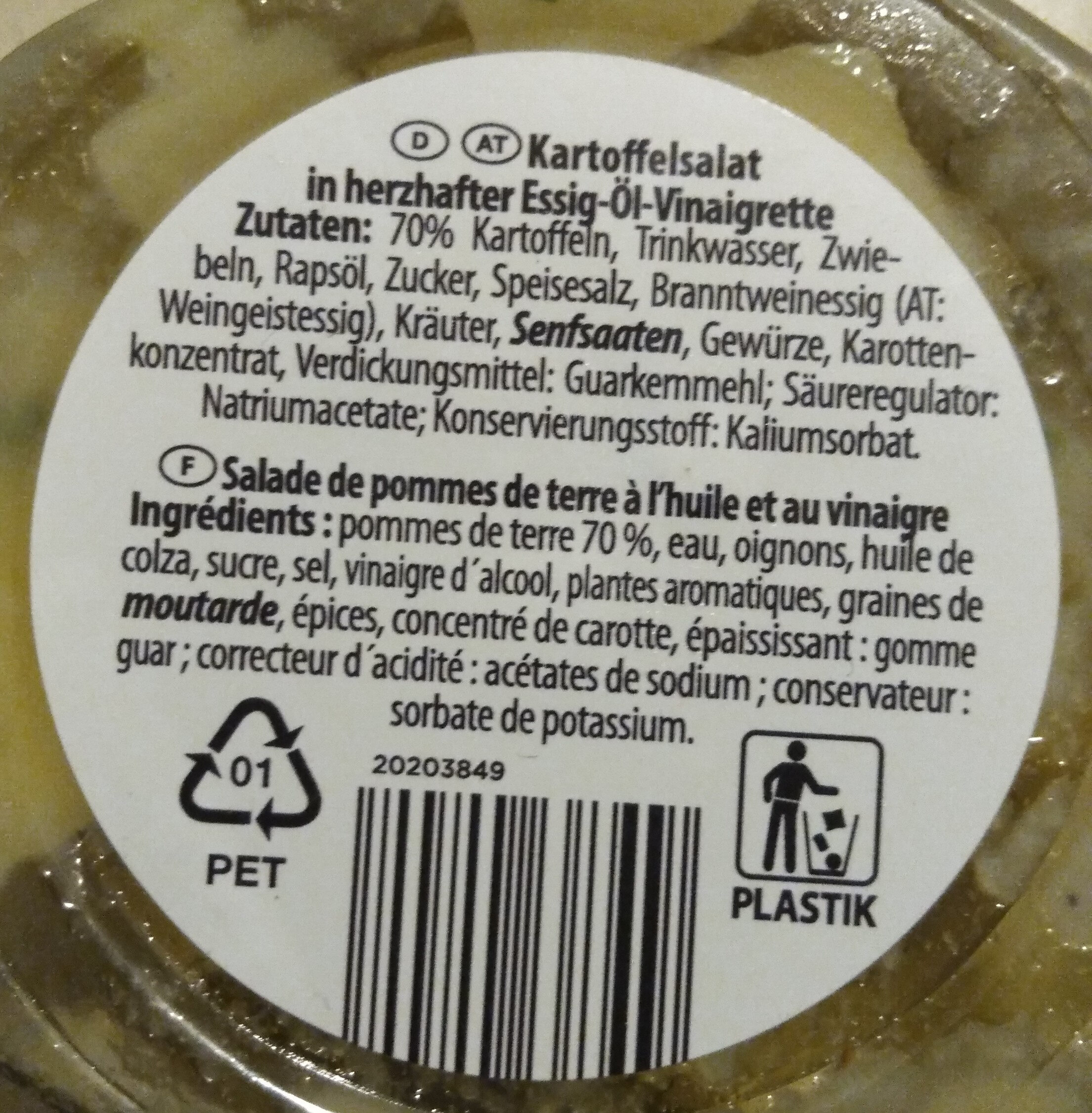 Kartoffelsalat ( VEGAN ) - Ingredients - de