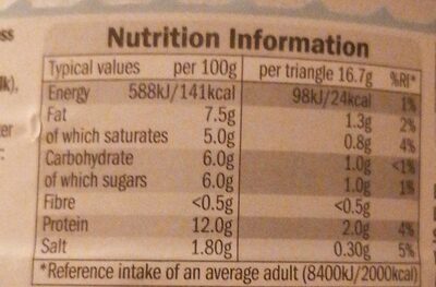 Cheese triangles lighter - Nutrition facts - fr