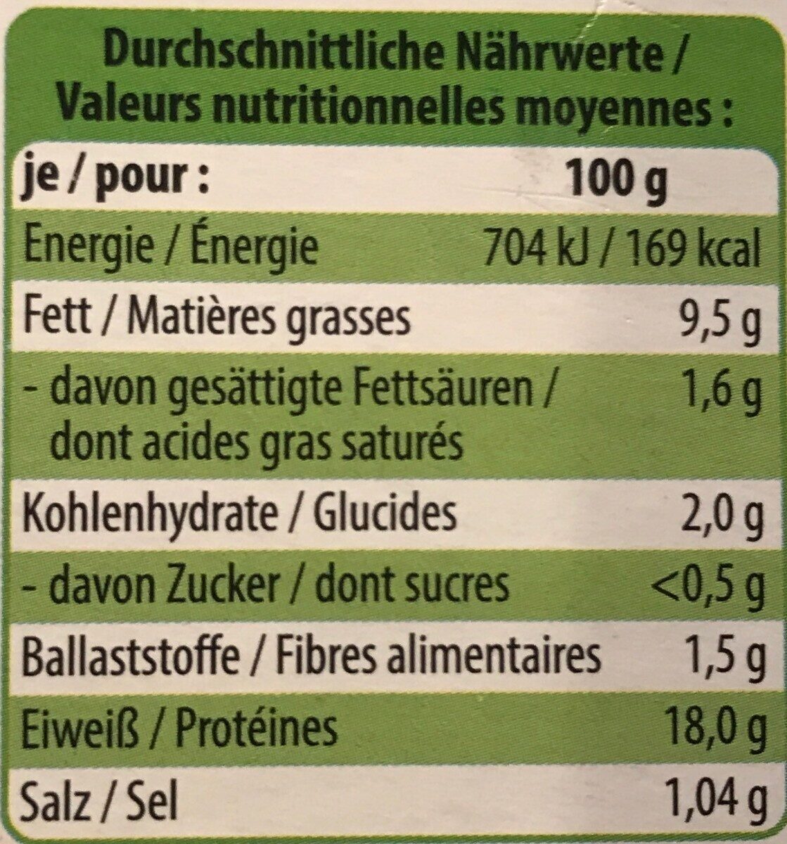 Tofu Geräuchert - Nutrition facts - de