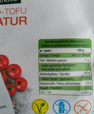 Bio-tofu natur - Nährwertangaben - fr