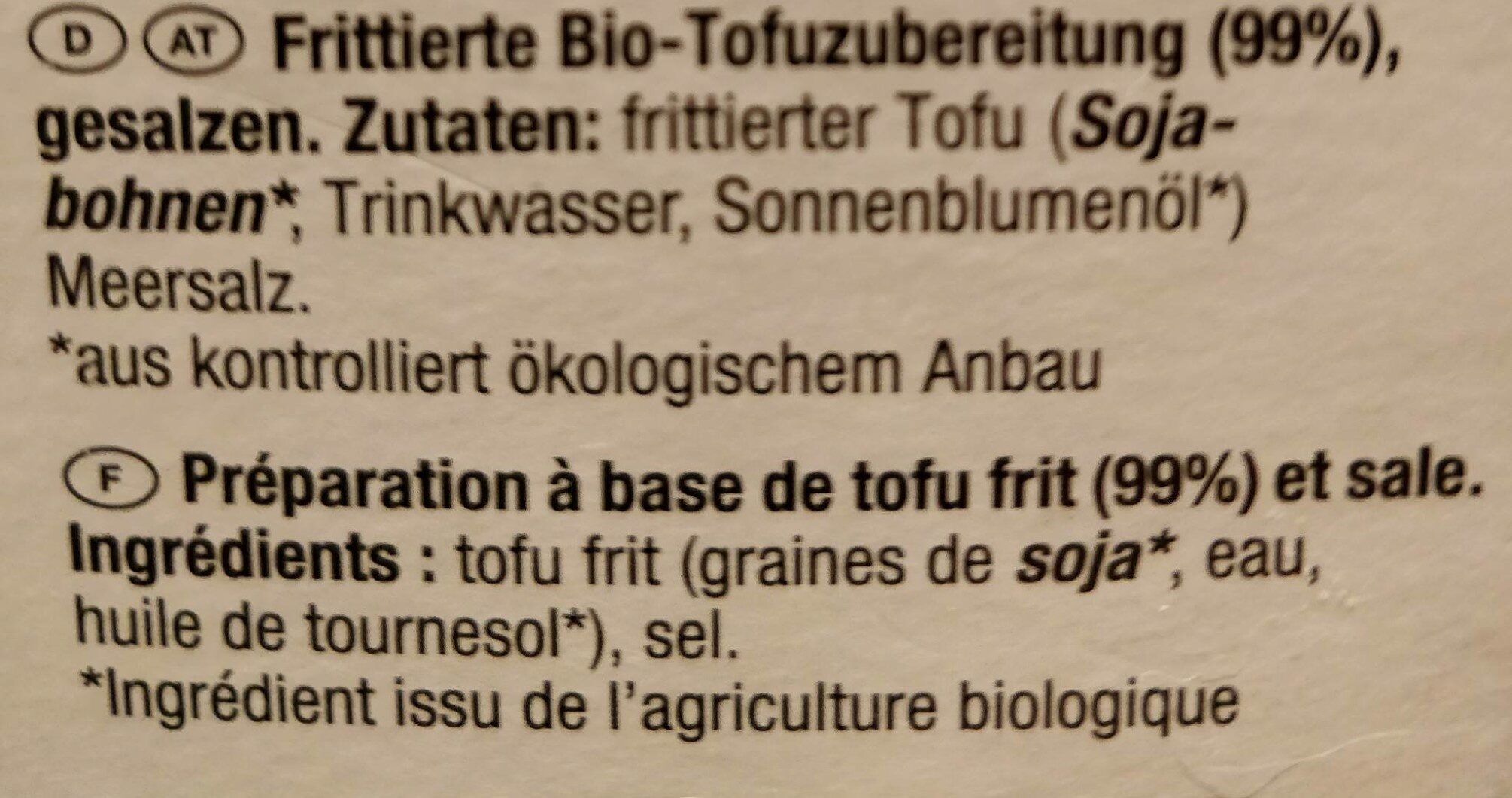 Bio-Veggie Geschnetzeltes - Zutaten - fr