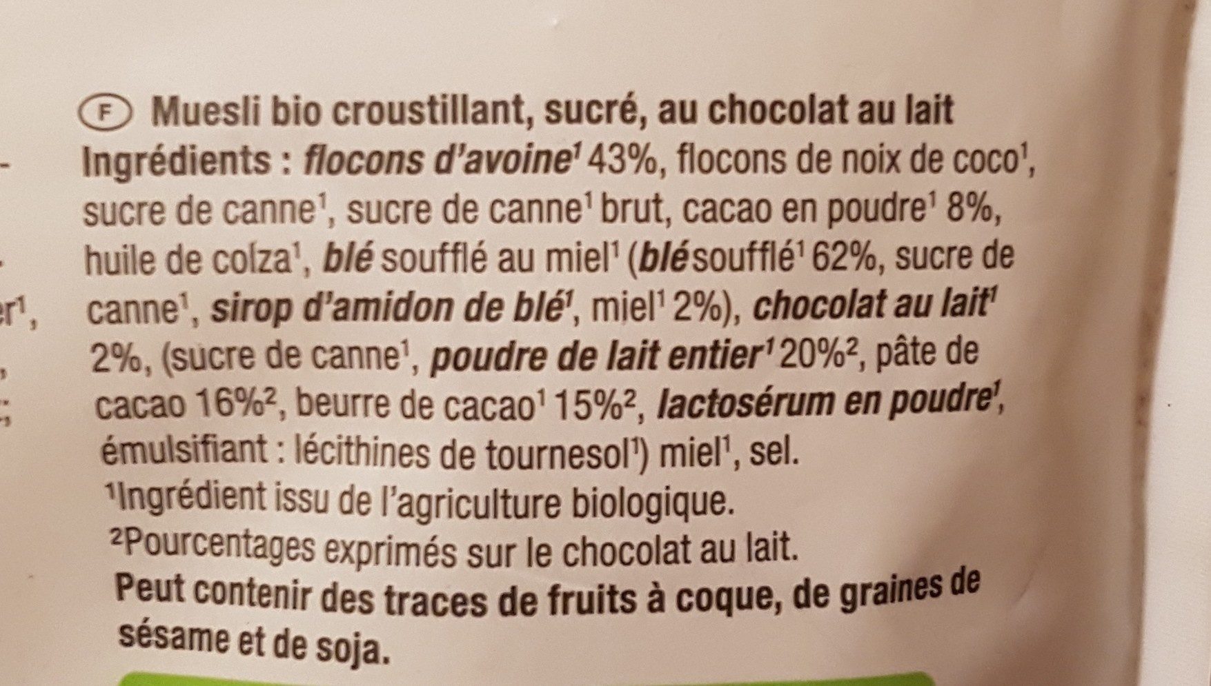 Bio-Crunchy-Müsli - Zutaten - fr