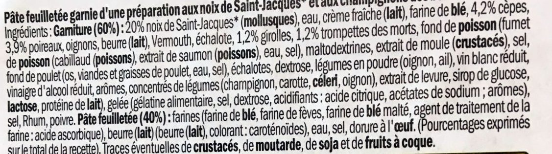 Feuilletés au Noix de Saint-Jacques et Champignons des Bois - Ingredients - fr