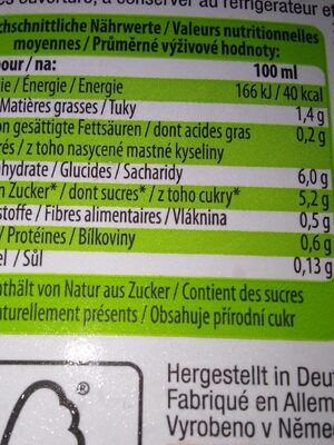 Bio drink hafer - Tableau nutritionnel