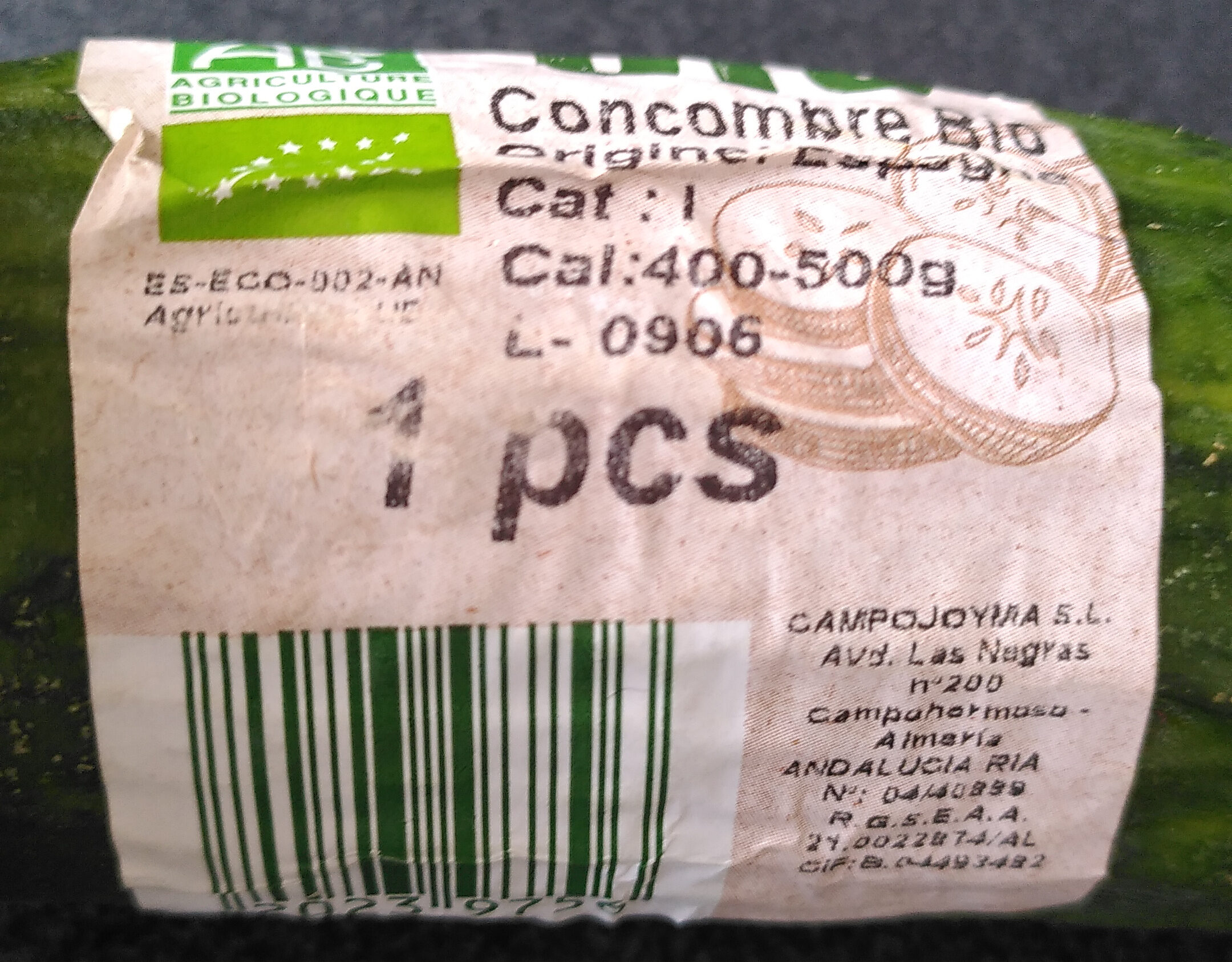 Concombre Bio - Recycling instructions and/or packaging information - fr