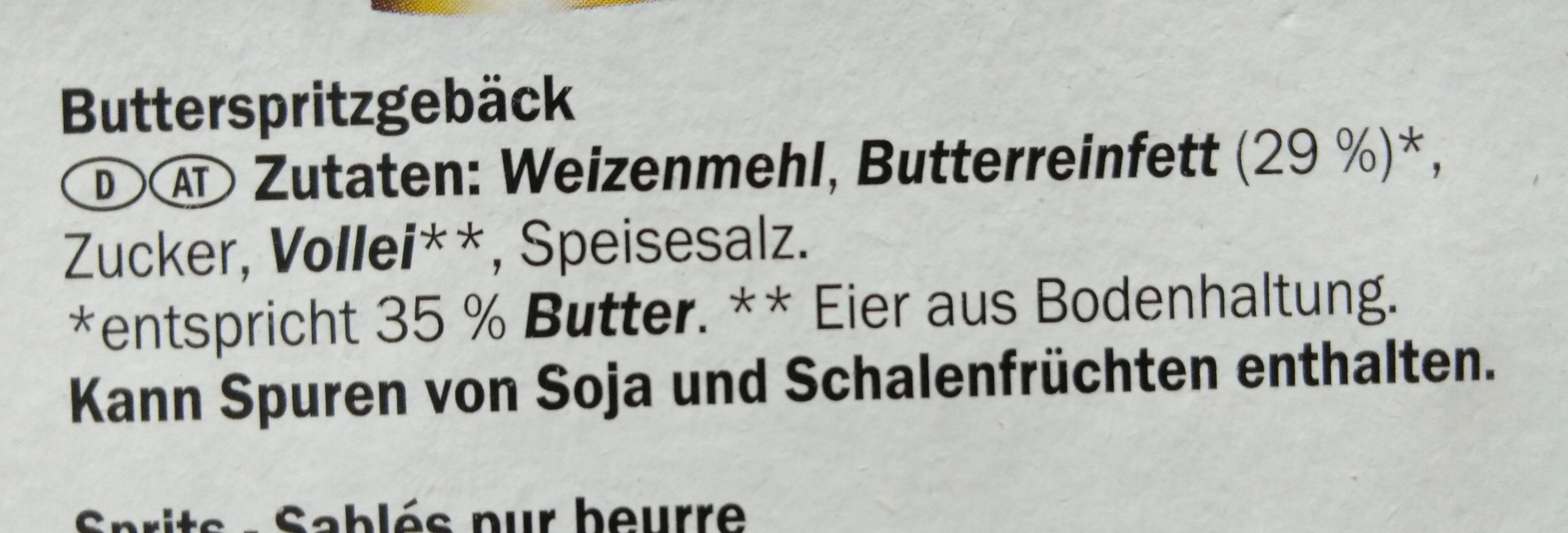 Butter Spritzgebäck - Zutaten