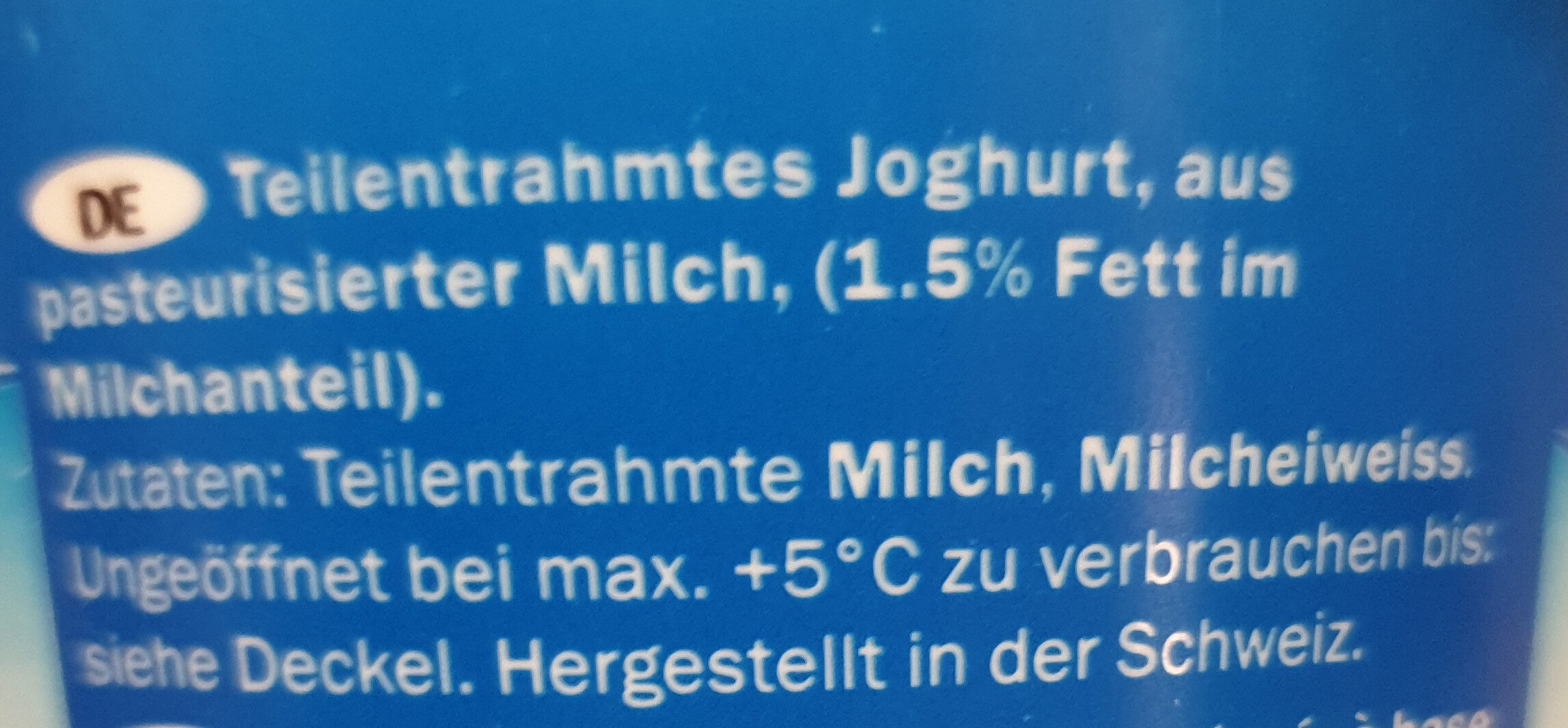 Milbona Joghurt Nature - Ingrédients