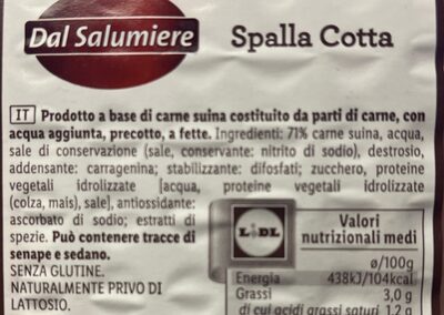 Spalla cotta - Ingredienti