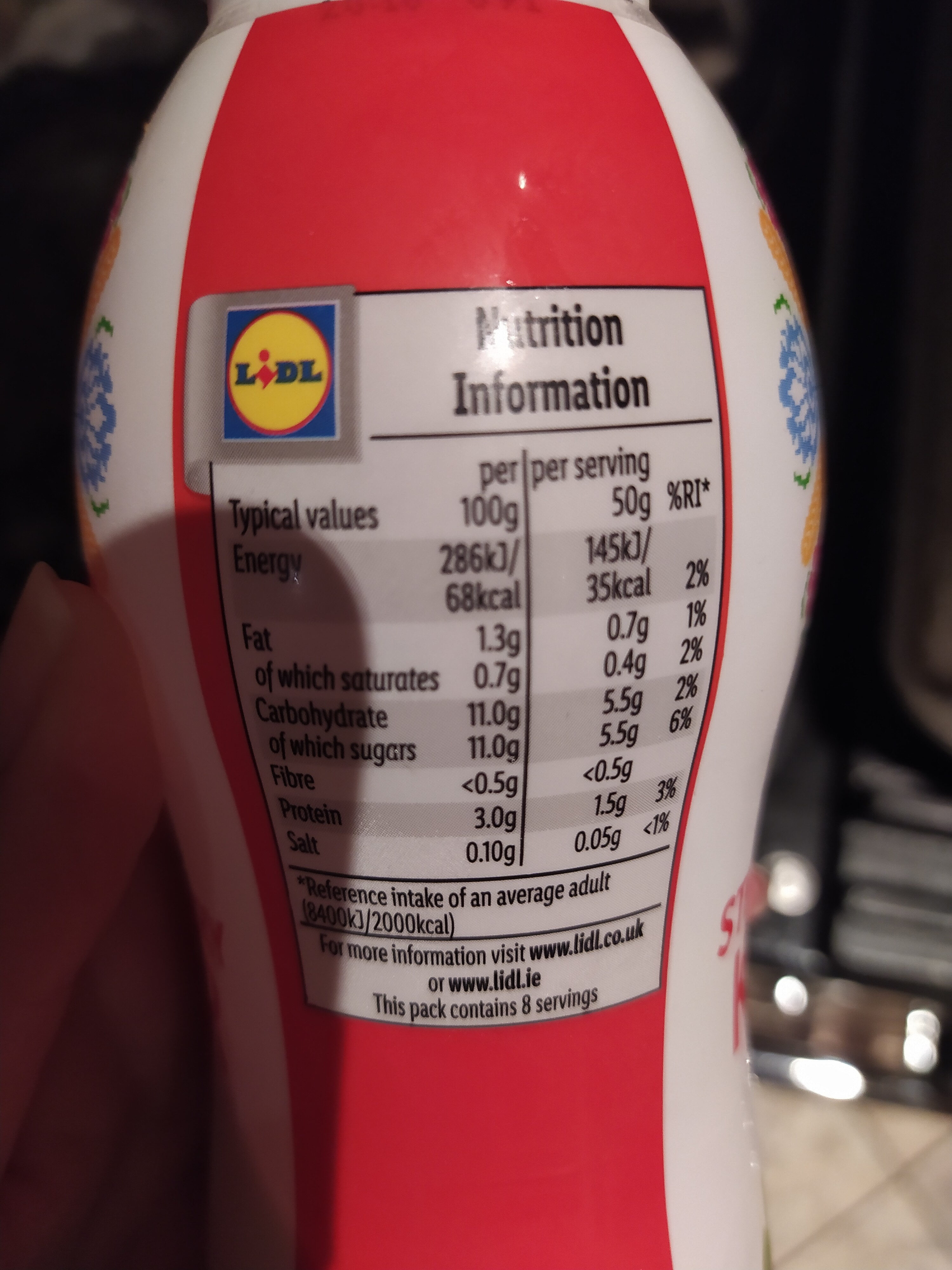 Strawberry Kefir - Nutrition facts