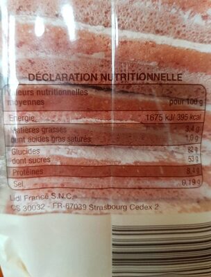 Biscuit Roses de Reims - Nutrition facts - fr