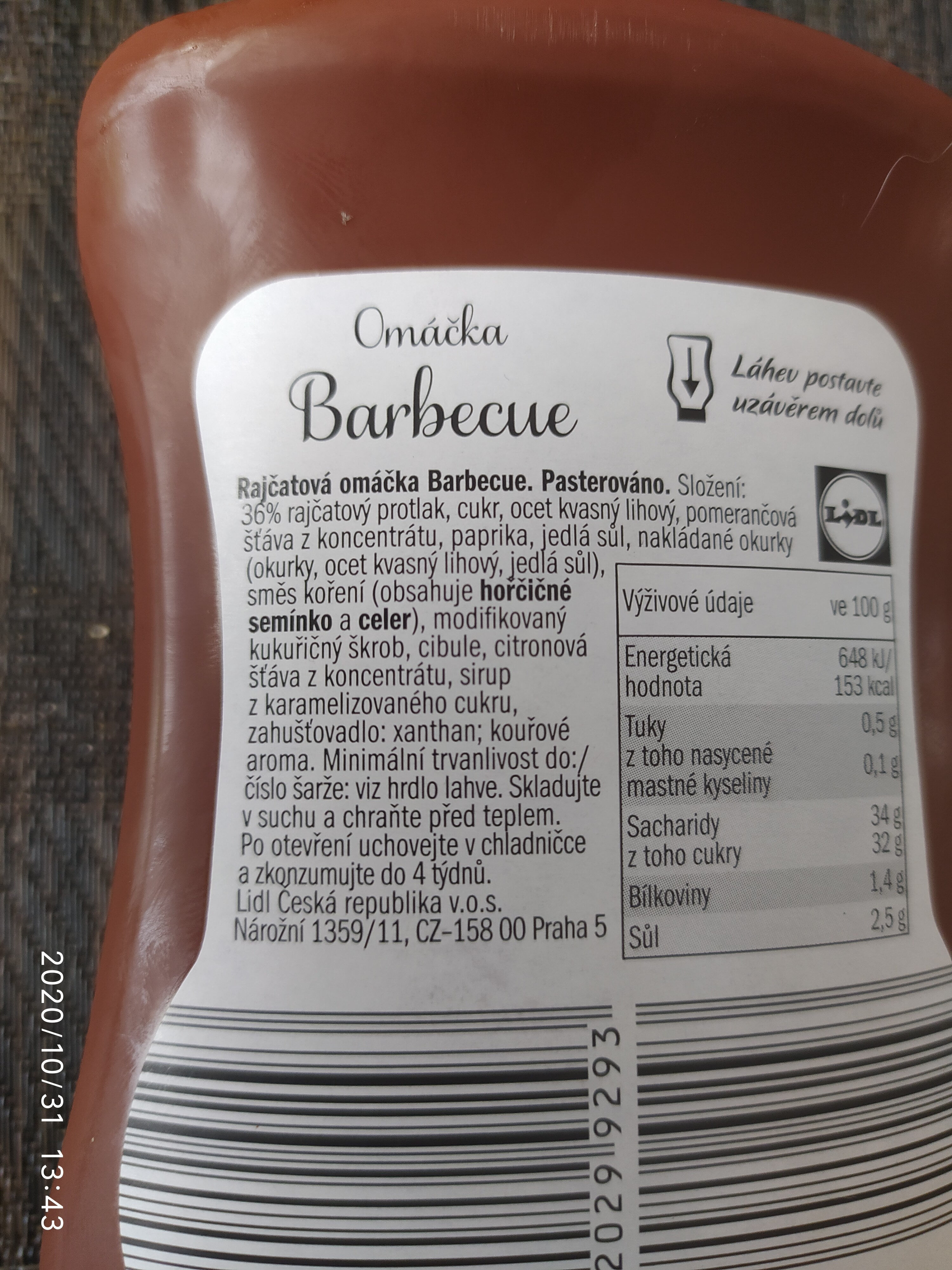 omáčka barbecue - Ingredients - cs