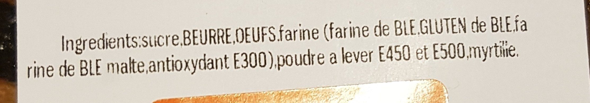 Cake aux myrtilles - Ingredients - fr