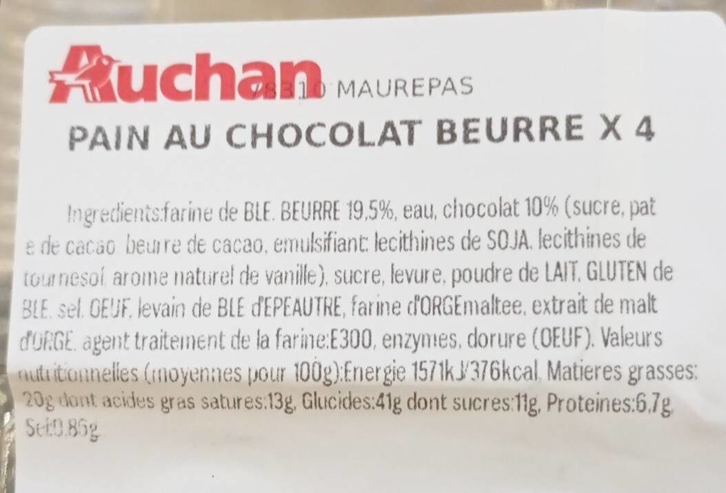 Pain au chocolat beurre - Produkt - fr