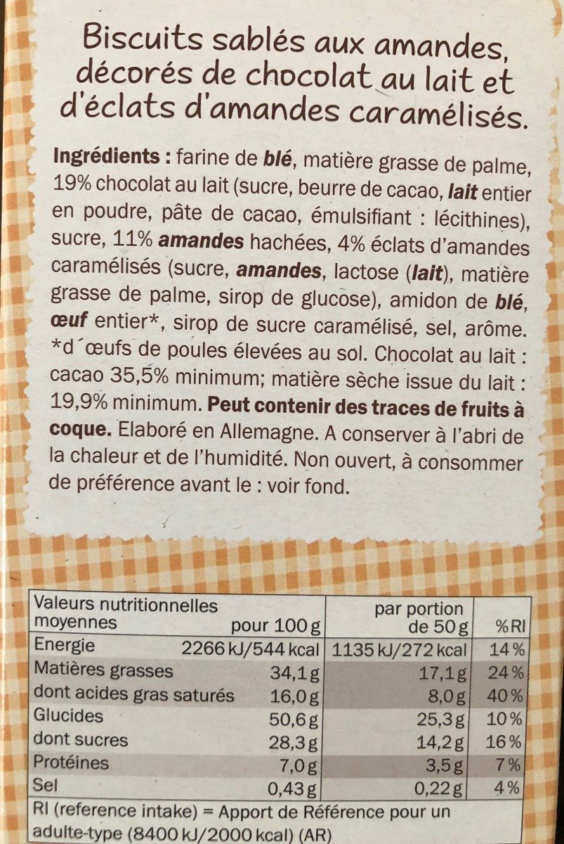 Sprits Amande - Ingredients - fr