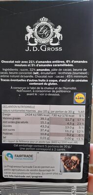 Chocolat La Spéciale noir d´amandes - Ingredients - fr