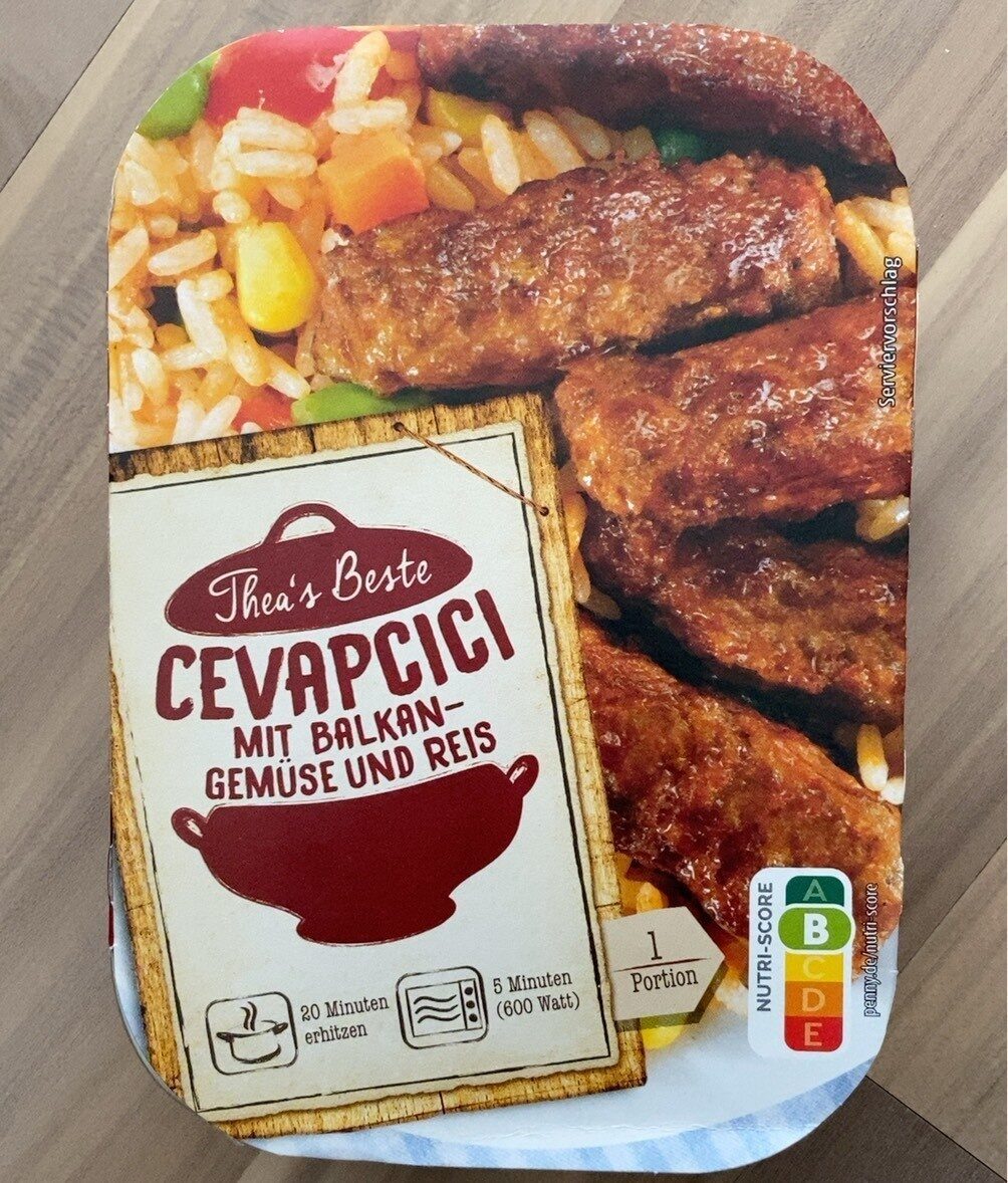 Cevapcici mit Balkan-Gemüse und Reis - Produkt