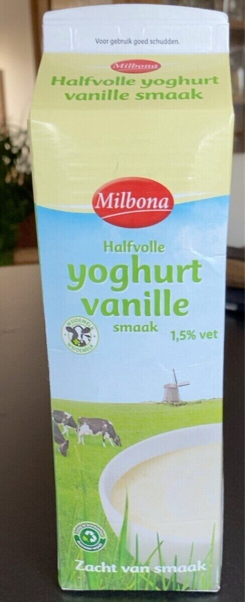 Milbona Halfvolle Vanille Yoghurt 1,5% Vet, Vanille - Product