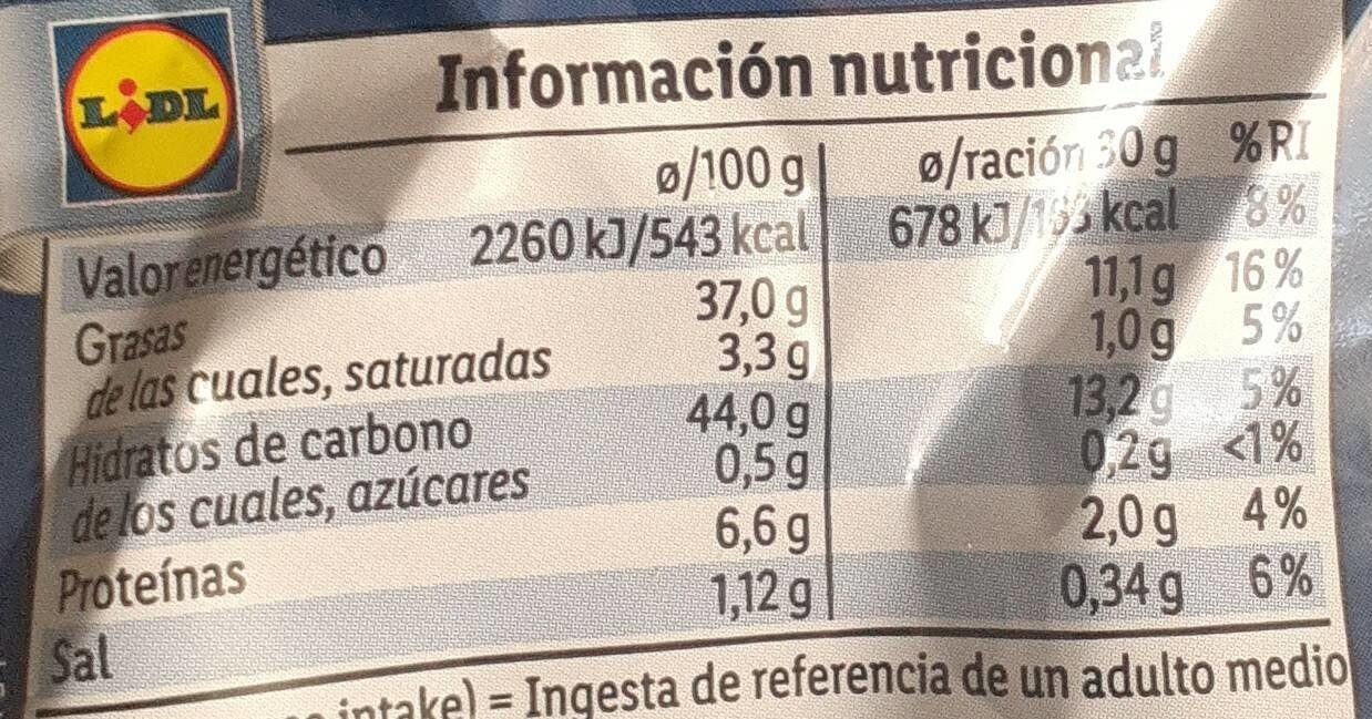 Papas onduladas - Nutrition facts - es